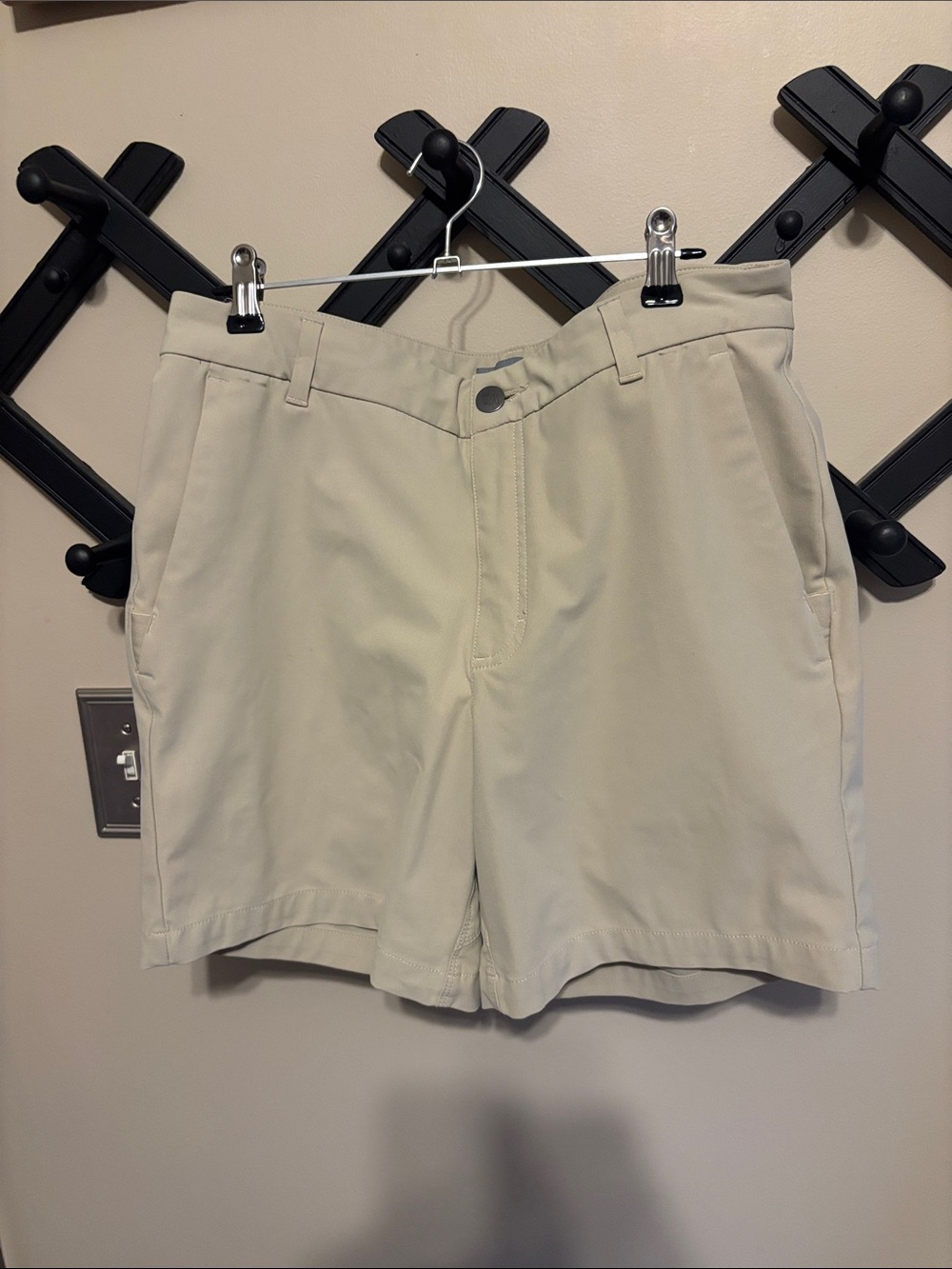 Men's Flat Front Chino Shorts - Light Khaki